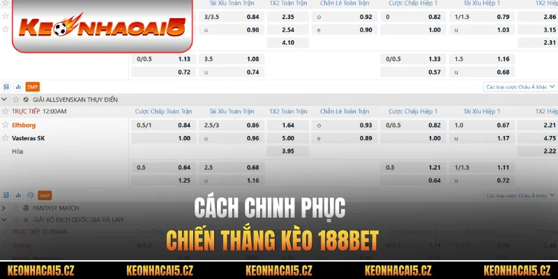 Cách chinh phục chiến thắng kèo 188BET