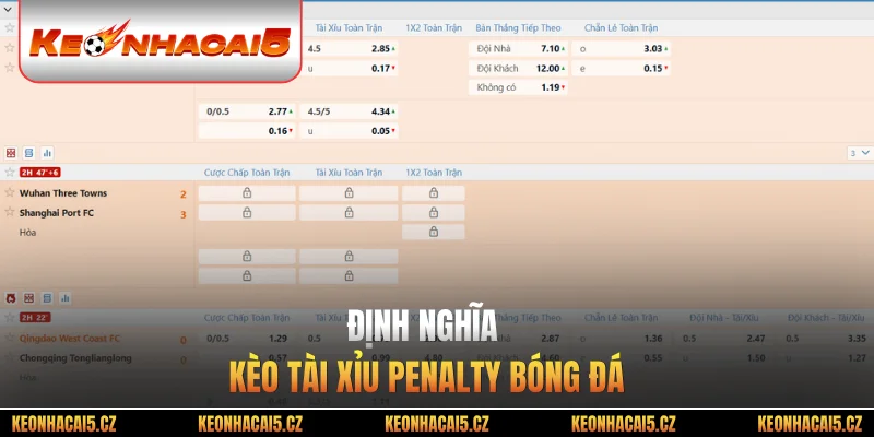 Định nghĩa kèo tài xỉu penalty bóng đá