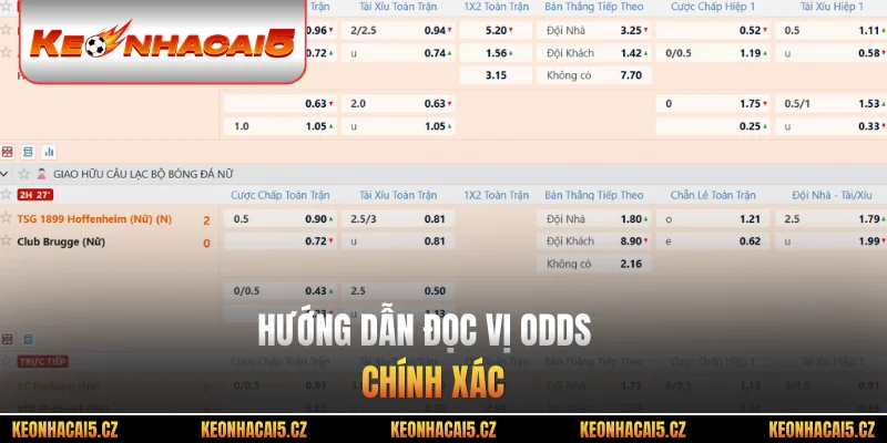 Hướng dẫn đọc vị odds chính xác