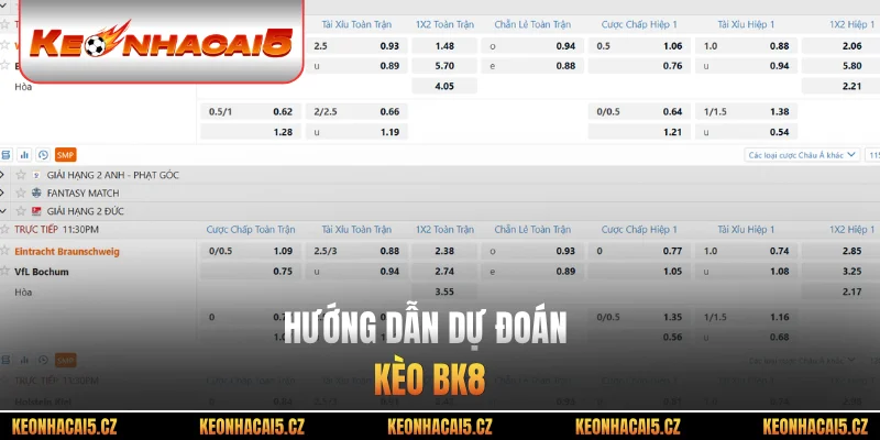 Hướng dẫn dự đoán kèo BK8
