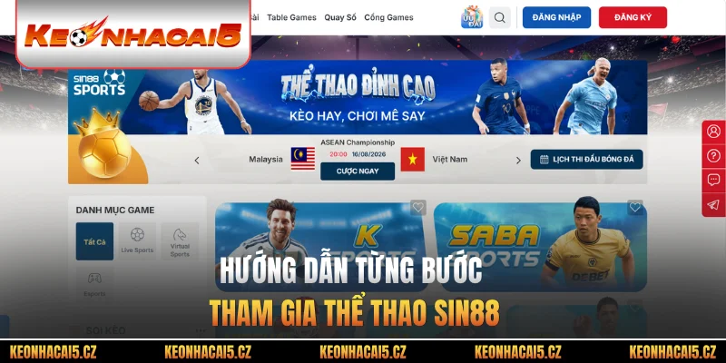 Hướng dẫn từng bước tham gia thể thao Sin88