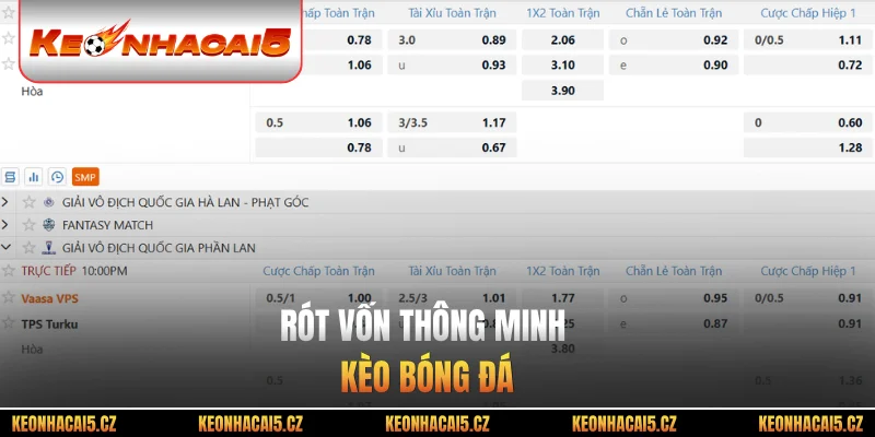 Rót vốn thông minh cho kèo bóng đá