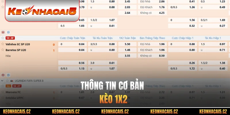 Thông tin cơ bản kèo 1X2
